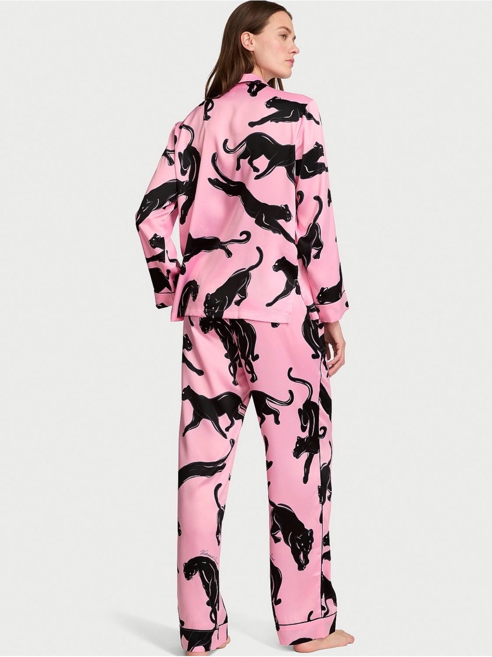 NWT Signature Satin Long Pajama Set | Victoria's Secret Size Medium - Picture 3 of 4